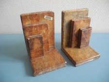 paire serre livres albâtre déco vintage alabaster bookends Alabaster Buchstützen