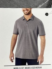 Member's Mark Men's Stretch Cotton Blend Classic Fit Pique Polo Shirt grey S-XXL
