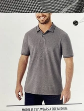 Member's Mark Men's Stretch Cotton Blend Classic Fit Pique Polo Shirt grey S-XXL