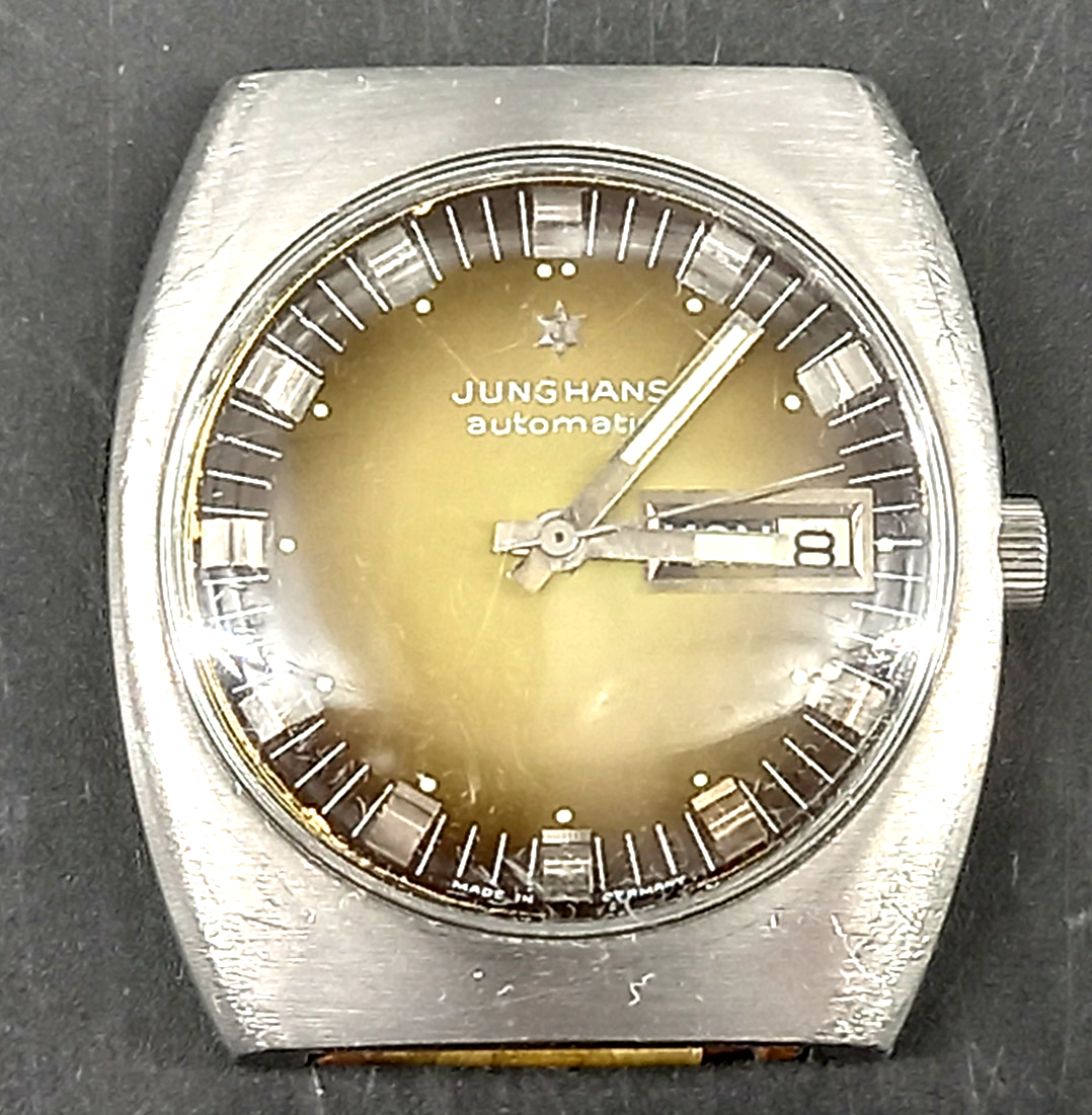 Montre Automatique Junghans Années 1970 - Calibre 653, Boîtier Acier, Cadran Blanc - Occasion Rare