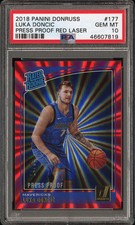 2018 PANINI DONRUSS PP RED LASER #177 LUKA DONCIC ROOKIE RC #/99 PSA 10