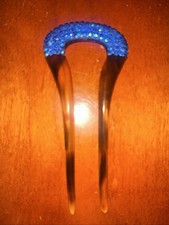 Antique Victorian Hair Comb With Blue Stones