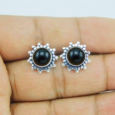 Black Onyx Gemstone 925 sterling silver handmade jewelry Stud Earrings