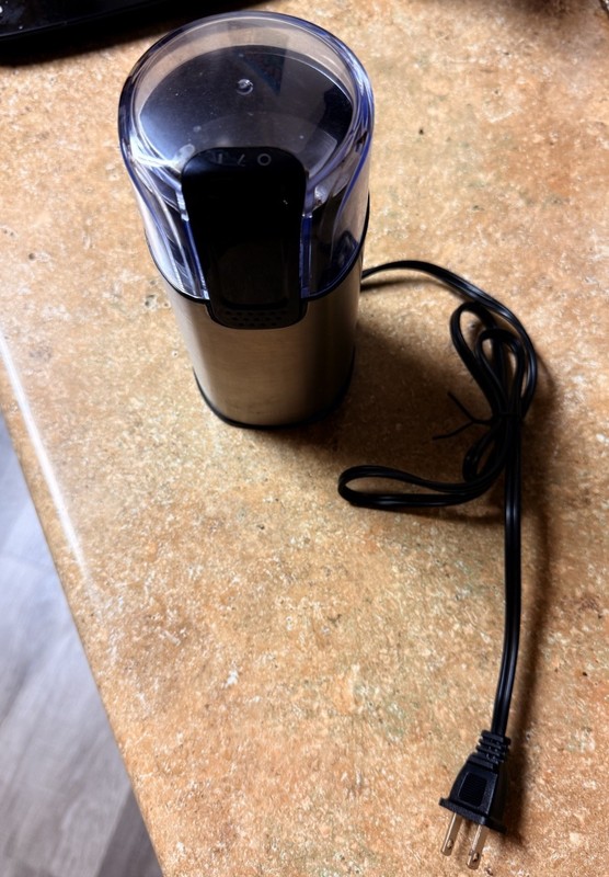 Electric Blade Coffee Grinder Stainless Steel, Clear Lid, Black/Silver