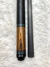 Jacoby Pool Cue w/V4 Black Carbon Shaft (Bocote Wood w/Leather Wrap) CASE & CAPS