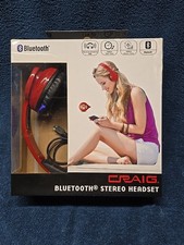 New Craig Bluetooth Wireless Stereo Headset Headphone CBH508-OD-RD Red