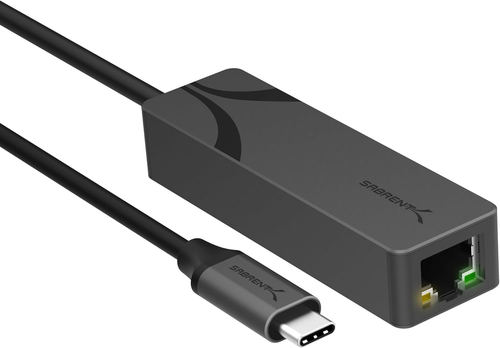 SABRENT USB-C to 5G Ethernet Adapter – 5GbE Optimized, USB 3.1 5GbE, Black