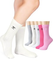 Shihanee 5 Pairs One Size, Dark Pink, Light White, Beige, Gray