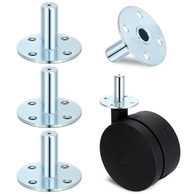 Moxweyeni 4 Pcs Caster Socket Broad Brimmed Hat Sockets for 7/16'' silver 