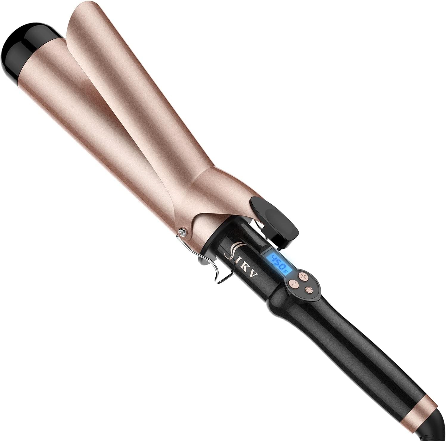 2 Inch Curling Iron Extra Long Barrel for Hair, Large 2 inches, Black