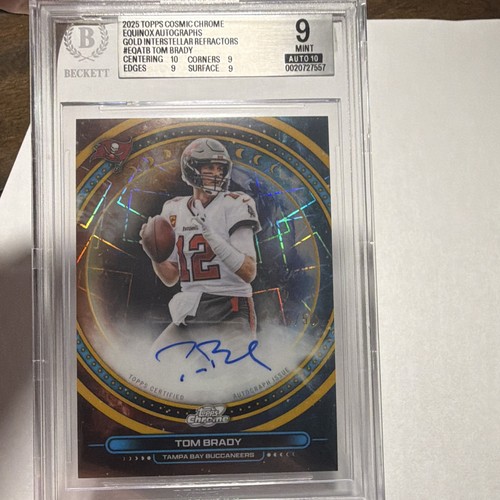 Topps 2025 Cosmic Chrome Tom Brady Equinox Auto #EQA-TB Gold /50 BGS 9