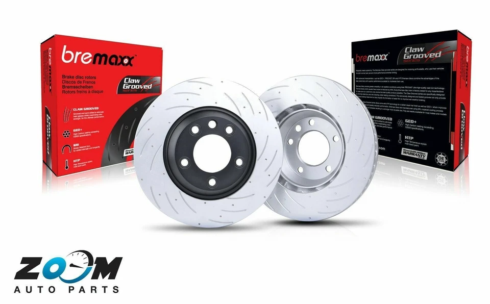 Genuine Bremaxx Slotted Disc rotor Rear Pair For Mitsubishi Evo X (10) 330mm - Image 2 of 4