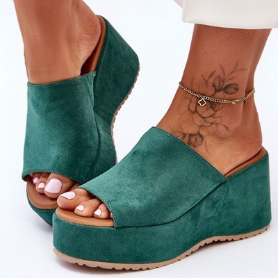 Damen Sabot Sandalen Wildleder Keilabsatz Flatform Elegant TOOCOOL HD055-181