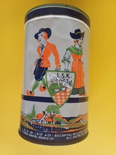 boîte tôle lithographiée "ELESCA" Exquis Déjeuner Ht 17,5cm  un peu cabossée