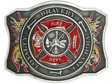 Fire Dept Western Belt Buckle Firefighter USA Made Metal Alloy Men’s Accessory