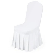 30Pcs 20.08x17.72x37.4in White Polyester Spandex Stretch Chair Covers