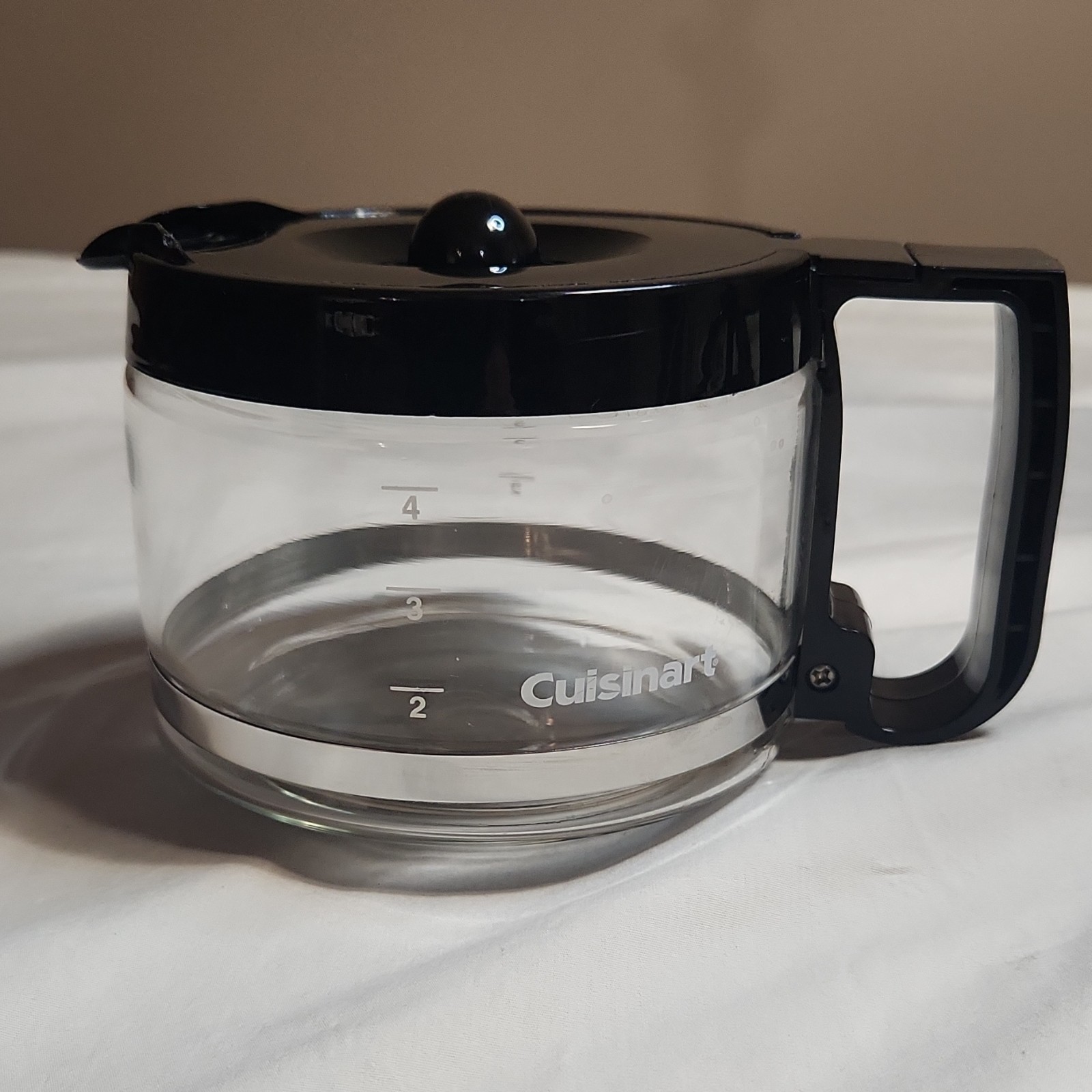 Cuisinart 4-Cup Glass Carafe Replacement, Clear/Black, Easy to Clean