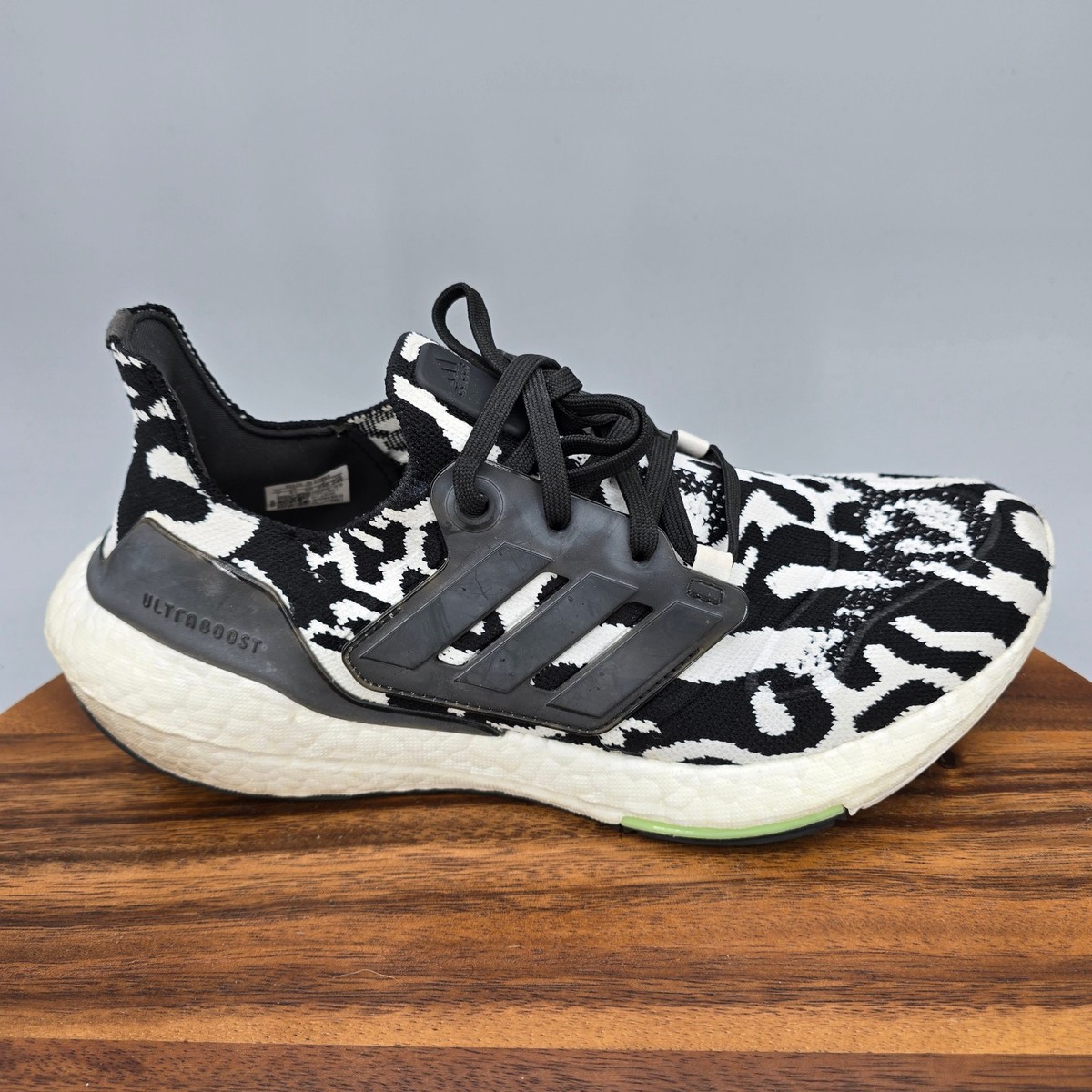 Adidas Ultraboost 22 Shoes Men's 7 White Black Zebra Athletic Running  Sneakers