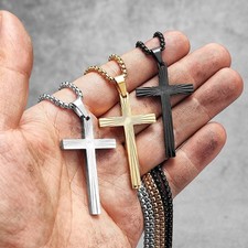 Silber vergoldet Kreuz Anhänger Halskette Bruchlicht Herren Damen Schmuck Geschenk