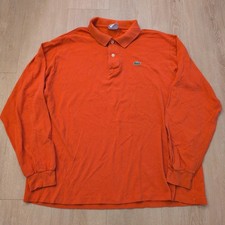 Lacoste Men's XXL Size 7 Orange Polo Shirt Croc Gator Logo Golf Preppy Tennis