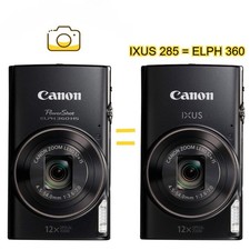 Canon IXUS 285 PowerShot ELPH 360 HS Digital Camera 12XOptical Zoom Wi-Fi Black