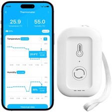 WiFi Thermometer Hygrometer, Smart Humidity Temperature Sensor with App White