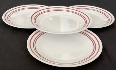 VTG CORELLE 'CLASSIC CAFE RED' 4~6.75'' BREAD PLATES PRE-2015 UNUSED MINT COND.