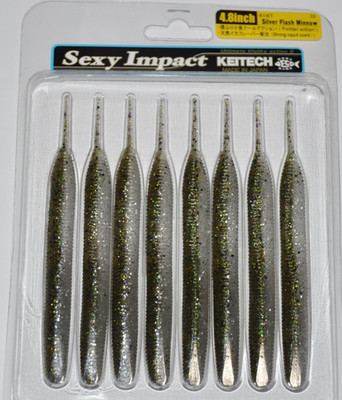 keitech sexy impact 4.8'' drop shot split shot texas rig lure silver flash minnow