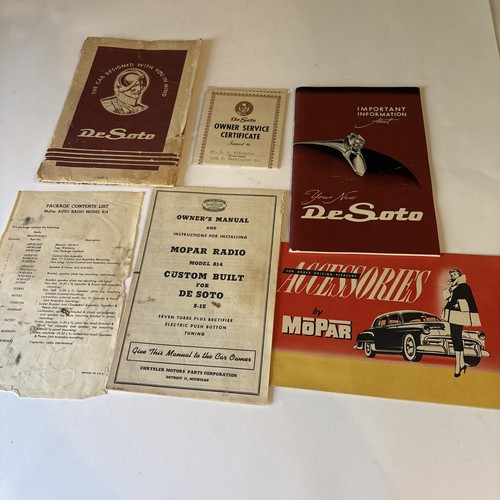 Original 1951-52 DeSoto The Car Designed With You In Mind Owner's Manual & MORE