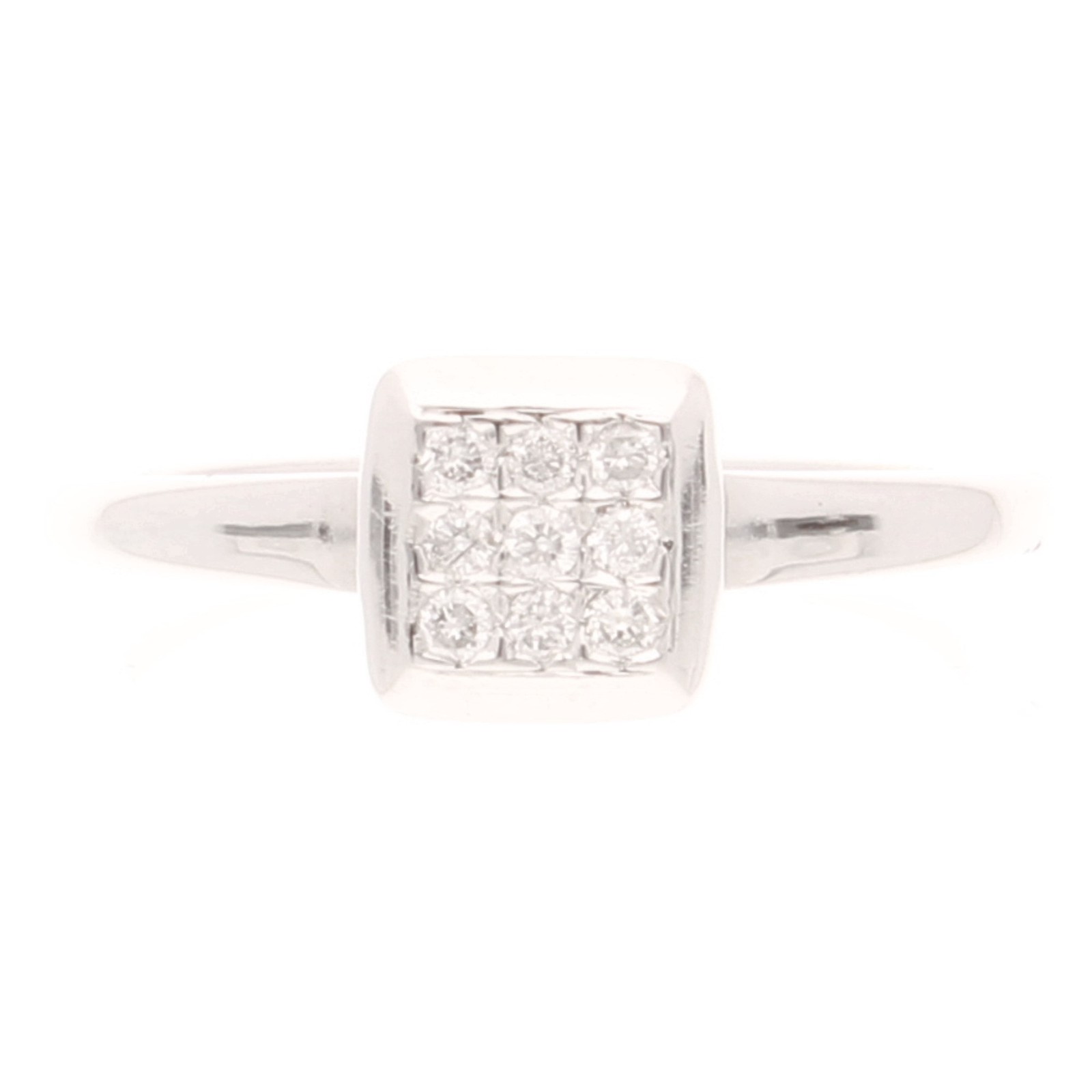 18Carat White Gold 0.13ct Diamond Cluster Ring (Size O) 7.5x7.5mm Head