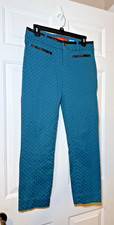 Anthropologie Cartonnier Charlie Ankle Pants Textured Teal Size 6 Y2K Retro