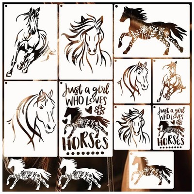 YHSLMH Reusable Horse Large: 11.8 x 8.26 inches, Small: 6 x 5 white 