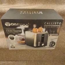 Daewoo Callisto 2-Slice Toaster Stainless Steel Ombre Finish Defrost Reheat 900W