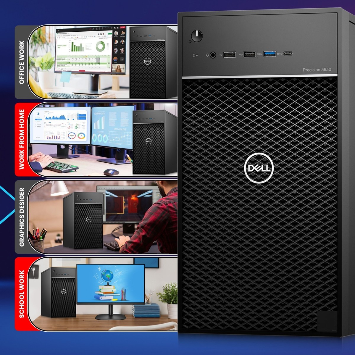 Dell Precision Gaming PC i7-8th 32GB RAM 2TB SSD HDD NVIDIA GTX