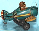 Marx Turn Over WWII Fighter Plane WU Tin Toy 30s