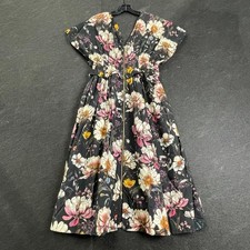 BY ANTHROPOLOGIE V-Neck Zip-Front Midi Dress Women's Size SP Black