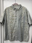 Men’s Columbia PFG Button Up Casual S/S Vented Shirt Fish Theme Sz XL Chest 50”