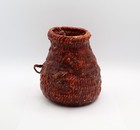 Navajo  Diné Basket Pitch Coat Water Canteen Tus Horsehair Handles 6.75" H LZB1 — photo 3