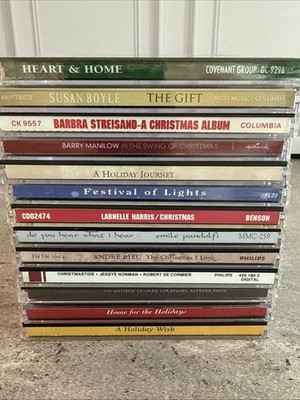 LOT OF 13 CHRISTMAS CDs Manilow Streisand Boyle Instrumental & More Some New