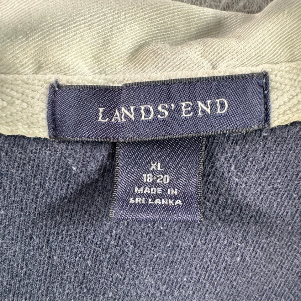 Vintage Lands End Rugby Shirt Youth Boys XL (Fits Mens Medium) Striped Cotton - Image 4 of 4