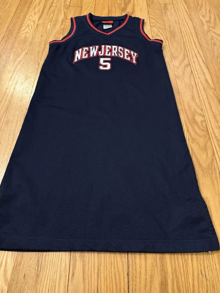 Jason Kidd #5 New Jersey Nets Jersey Reebok NBA Vestido de Baloncesto (Mujer Pequeño) Foto 2 de 4