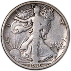 1916-S Fine Walking Liberty Half Dollar 50C San Francisco FN F+ Details