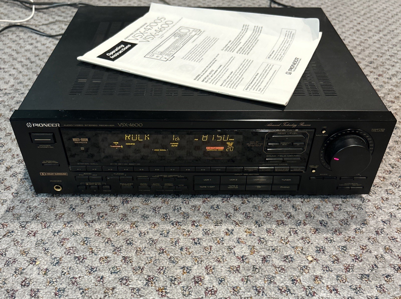 Vintage Pioneer VSX-4600 Audio/Video Stereo Receiver Dolby S