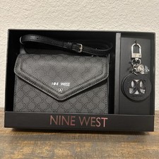 Nine West Zane Crossbody Bag w/ Bag Charm - Black/grey Color -Boxed Item