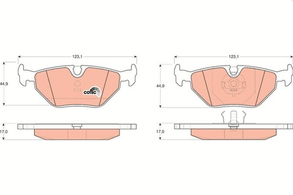 TRW Bremsbelagsatz, Scheibenbremse GDB917 FüR BMW-image