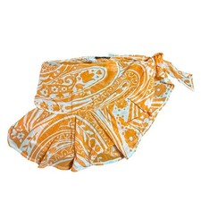 La Blanca Orange Paisley Mesh Sarong Swim Cover Up Skirt W-31981C5 Large