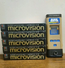 1979 MICROVISION Game Console With 6 Games, 5 W/ Boxes untested,Selling As Parts