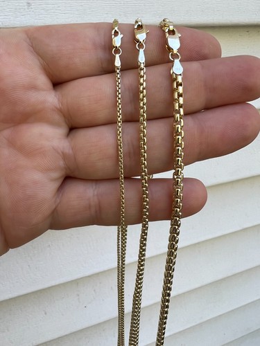 Real Solid 14k Yellow Gold Rounded Box Rolo Chain 1.5mm-3.5mm 16-24" Necklace - Picture 12 of 12