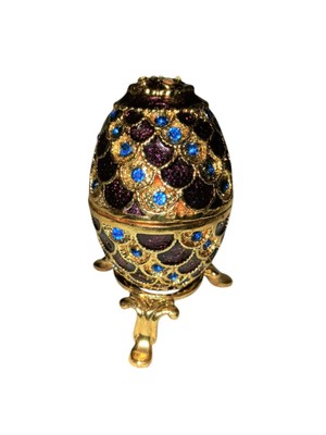 RARE HTF Objet d'art Decorated Egg Trinket Box Great Cond Nice Release #5 NOTES