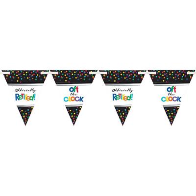 Amscan Retirement Party Decorations Offically Retired 24 Flag Banner 4.5m